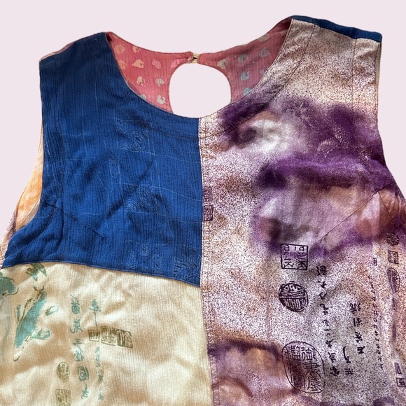 Spice by Coriander Free Size oriental patchwork dress made in Indonesia - Picture 2 of 5